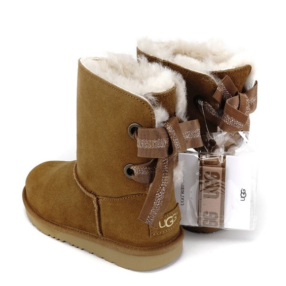 UGG CUSTOMIZABLE BAILEY BOW SHORT CHESTNUT WOMEN'S BOOTS SIZE US 6 - Picture 9 of 9